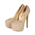 thumbnail image 5 of Liliana BI59 Women Suede Pointy Toe Cutout Platform Stiletto Heel Pump, 5 of 5
