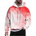 thumbnail image 2 of Sudadera con capucha para hombre, estilo casual, con cuello redondo, estampado, manga larga, blusa de poliéster, 2 of 5