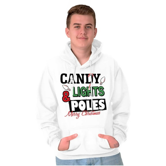 Funny Christmas Candy Lights Poles Hoodie Hooded Sweatshirt Men Brisco Brands S