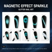Candy Lover 9D Cat Eye Gel Nail Polish Kit, 6 Rainbow Sparkle Holographic Glitter Gel Polish with 2 Magnets, Soak Off UV LED Nail Polish, Manicure Gift Set for Women