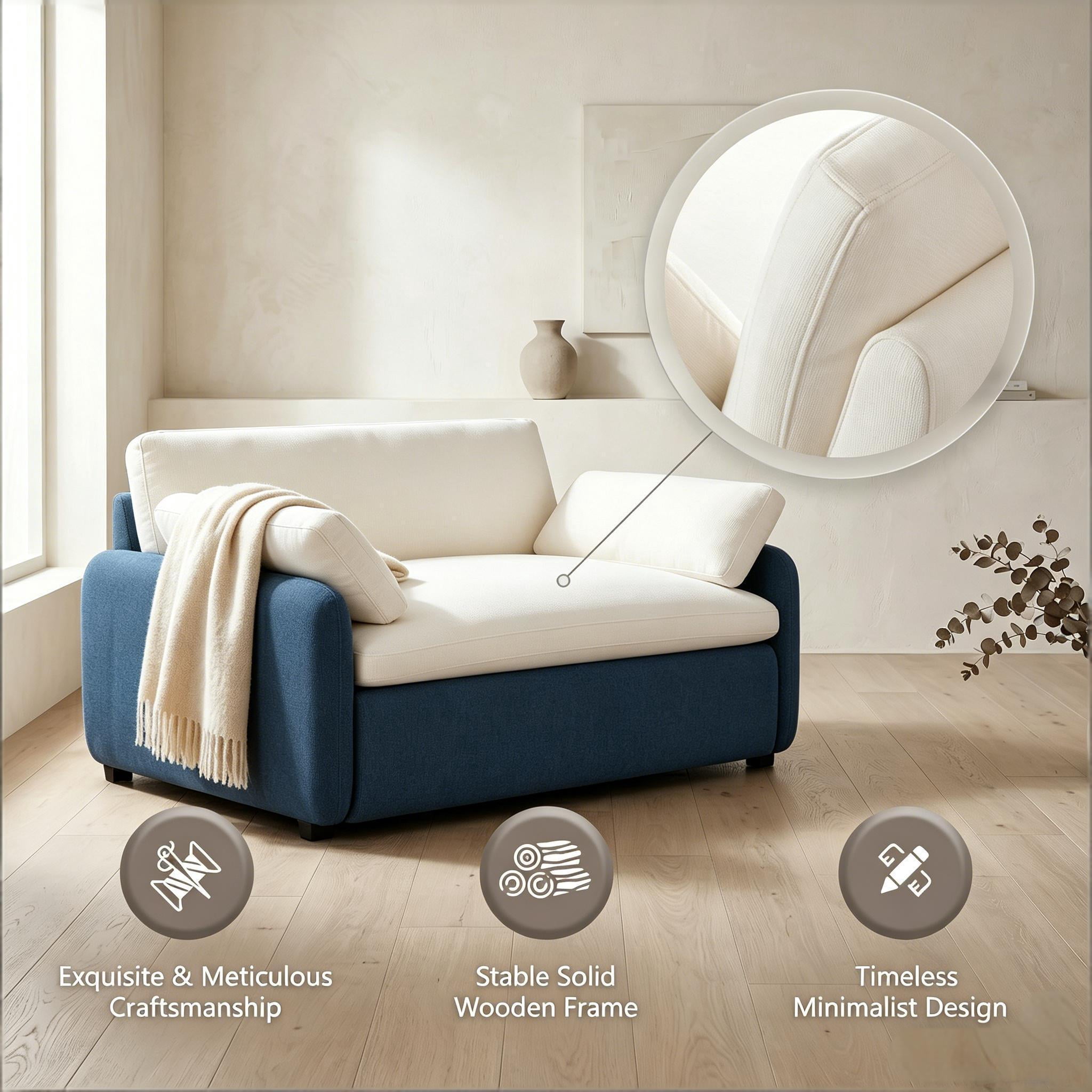 Howcool 50×43 Inch Oversized Chenille Accent Chair, Wide Deep Seat Comfy Armchair with Pillow for Living Room Apartment