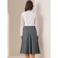 thumbnail image 3 of DARING DIVA Women's Side Zipper Flared Flowy A Line Midi Skirts M Dark Grey, 3 of 5