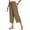 Khaki, variant on LADIGASU Womens Summer Fashion Solid Casual Elastic Waist Wide Leg Pants