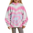 thumbnail image 5 of Kids Tie Dye Hoodies Sweatshirt Boys Girls Heart Print Hooded Pullover Shirt with Kangaroo Pocket Valentine's Day Hoodies, 5 of 6