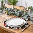 thumbnail image 2 of Red Black Geometric Round 15 Inch Placemats Set of 6, Modern Color Block Abstract HeatResistant Non Slip Place Mats for Dining Table, Wipeable Braided Kitchen Table Mats for Housewarming, 2 of 9