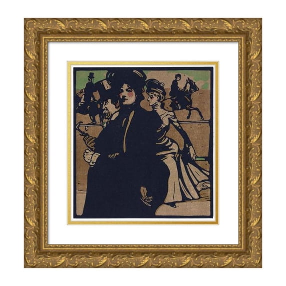 William Nicholson 20x22 Gold Ornate Framed and Double Matted Museum Art Print Titled - London Types, Lady (1898)