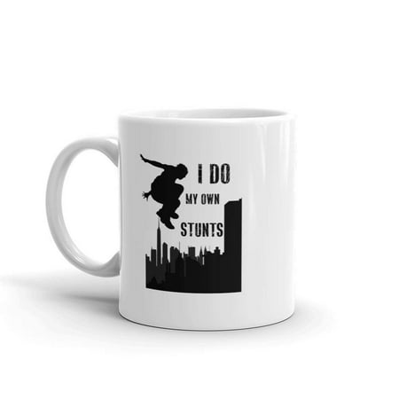 

Funny Humor Novelty I Do My Own Stunts Parkour 11 oz Coffee Tea Mug