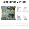 thumbnail image 5 of Cats Couch Pillow Cover, Cute Doodle Kitten Cat Face and Fish Decorative Throw Pillow Case Cotton Linen Cushion Cover  Pillowcase for Home Office Dorm, 5 of 5