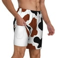 thumbnail image 3 of Balery Brown Black Cow Mens Swim Trunks Swim Shorts for Men Quick Dry Inseam Beach Shorts with Compression Liner Pocket-XX-Large, 3 of 9