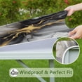 thumbnail image 6 of Black Gray Gold Marble Pattern Square Fitted Tablecloth with Elastic Edge,Square Table Cover,Washable Elastic Table Cover for Home Kitchen Party Decor 34"x34", 6 of 6