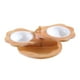 thumbnail image 4 of Suministros para mascotas, alimento de cerámica para mascotas, platos dobles elevados para mascotas, juego de tazones dobles, tazones dobles para mascotas con soporte de madera, funcionalidad versátil, 4 of 8