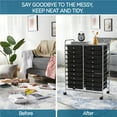 thumbnail image 3 of Alden Design 20 Drawers Metal Frame Storage Cart Rolling Bin with Lockable Wheels, Black, 3 of 10