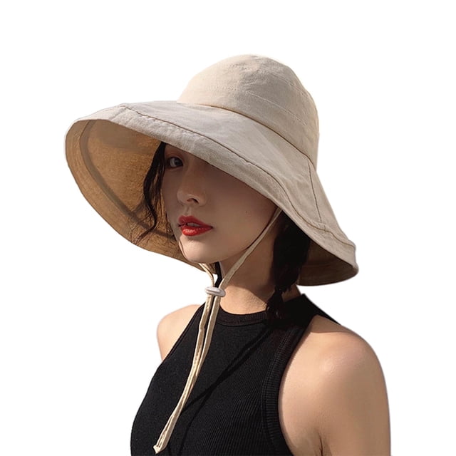 DRIONO Sombrero de ala Ancha - Sombrero de Sol de Playa con protección UPF50+ con ala Plegable Ajustable semirrígida