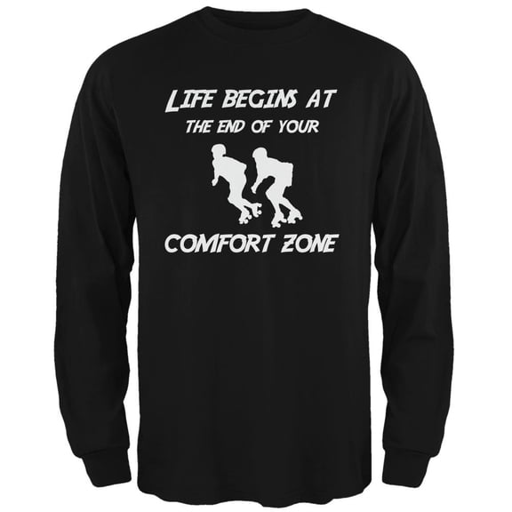Comfort Zone Roller Derby Black Adult Long Sleeve T-Shirt - Medium