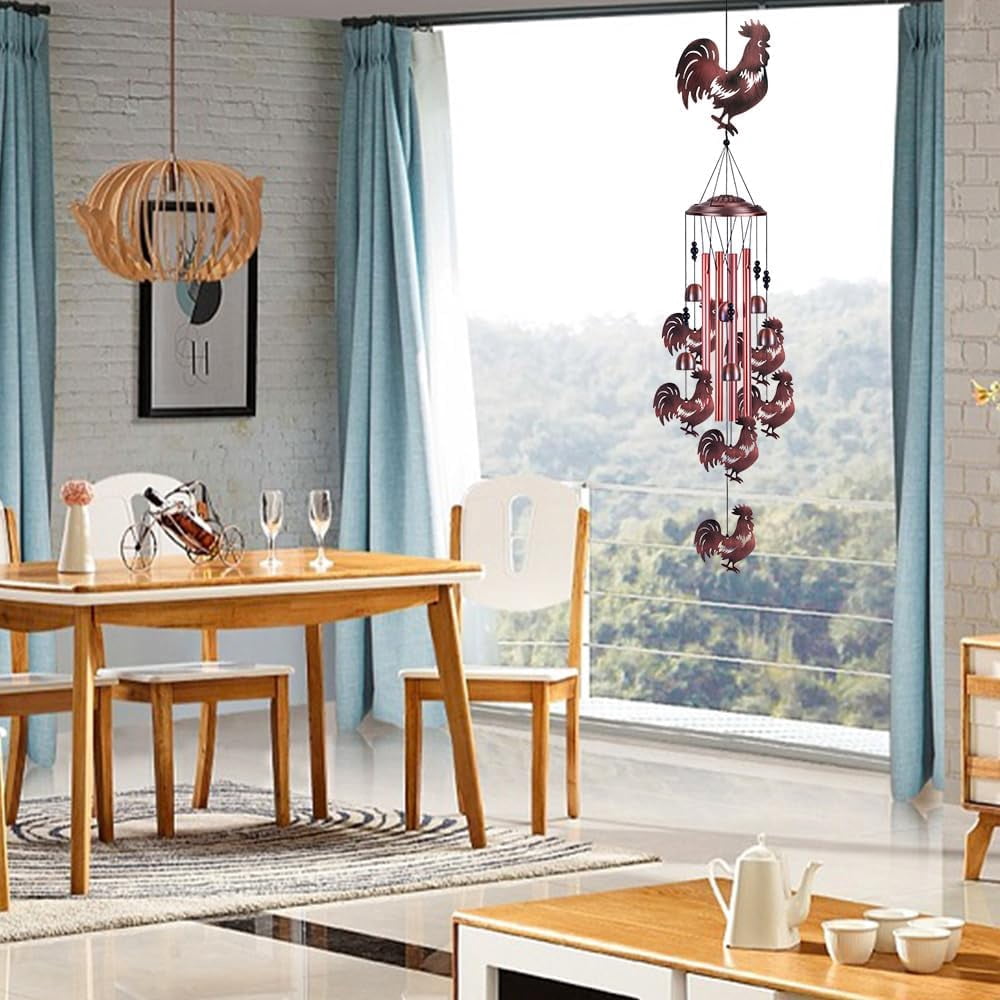 OAE Chicken Wind Chimes for Garden,Home,Balcony,Yard, Outdoor Decoration,Cock Wind Bells, Memorial Wind Chime, Chicks Wind Catcher, Blessing WindChimes Gifts for Mom, Grandma, Family, Women, Friends