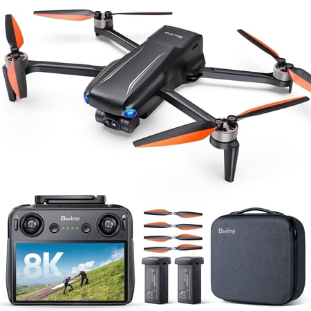 Bwine F7MINI 4K(RC3) Drones with Camera for Adults, 8K Photo 4K Video, RC with 1080P Screen, 20000ft Transmission, 64min Flight, 3-Axis Gimbal, 249g FAA-Exempt, GPS Track, Auto Return, Beginner Mode