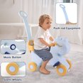 thumbnail image 6 of Wdmiya 4 in 1 Toddler Rocking Horse, baby Balance Bike Ride On Toys ages 1-3 years old, kids Unicorn Rocking toys with Push Handle, Birthday Gift for girls and boys, Blue, 6 of 10