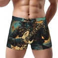 thumbnail image 2 of Men's Boxer Briefs Breathable 3D Pouch Underwear Shorts, Skull Playing Guitar Heavy Metal Rock Skeleton, 2 of 7