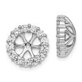 thumbnail image 2 of 14K White Gold Diamond Round Earring Jackets 5.25 mm Opening for Stud Earrings (1.04Cttw), 2 of 4