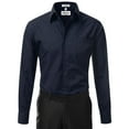 thumbnail image 2 of Berlioni Italy Men's Long Sleeve Solid Premium Dress Shirt, 2 of 4