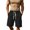 Black, variant on Summer Mens Shorts Solid Color Drawstring Casual Loose Fit Straight Leg Shorts Beach Vacation With Pockets