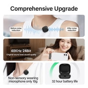 Mini Wireless Lavalier Microphone for iPhone iPad Android PC Tablets, AI Noise Cancelling, Magnetic Mic Podcast Microphone Live Equipment,Mini Lapel Mics for Video Recording, Vlog, TikTok