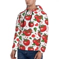 thumbnail image 3 of Naloa Hand Drawn Tomatoes Men's Casual Hooded Collar Drawstring Hoodies Pullover Sweatshirts Casual Long Sleeve Shirts-Large, 3 of 7
