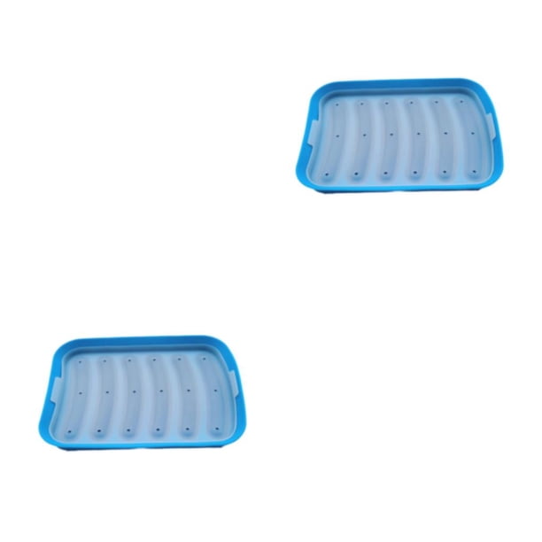 Bewildely Molde para perritos calientes - Distribución uniforme del calor para salchichas cocidas Moldes y moldes para magdalenas y muffins azul 2Conjunto
