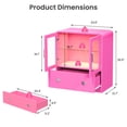 thumbnail image 6 of Heynemo 27'' Tall Display Cabinet with Acrylic Doors and LED Lights, Pink, 6 of 10