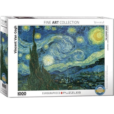 Eurographics: Starry Night by Vincent Van Gogh - 1000 Piece Puzzle - Adult Jigsaw, 19.25" x 26.6" Assembled Size, Fine Art Print, Recycled Materials