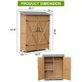 thumbnail image 3 of Outdoor Wooden Large Storage Cabinet, Garden Shed Outside Wood Tool Organizer with Waterproof Roof, Shelves, Double Doors, Adjustable Shelving for Garden Garage Yard Organization (Shippe in 2 Boxes), 3 of 7
