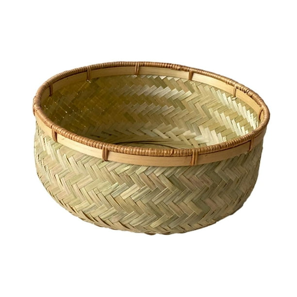 Cesta tejida para servir frutas, bandeja para fiestas, escritorios y salas de estar. L