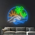 thumbnail image 5 of Handmadetneonsign Sun Ocean Waves Palm Tree Neon Sign, Tropical Beach Led Sign, Holiday Led Light, 5 of 5