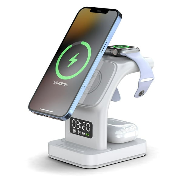 Wireless Charger, Magnetic 5 In 1 Inductive Charging Station With Magsafe, For Iphone 12 13 14 Pro Max Mini, Iwatch, Airpods