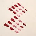 thumbnail image 3 of Fofosbeauty 24pcs Press on Nails, 2024 Fake Nails Almond Tips Design, Rhombus Matte Red, 3 of 8