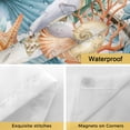 thumbnail image 4 of No Hook Shower Curtains with Snap-in Liner Set, Teal Blue Brown Beach Coastal Waterproof Hotel Style Bathroom Shower Curtain, Nautical Shell Starfish Coral Summer Mesh Top Bath Curtains 66''x72'', 4 of 9