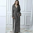 thumbnail image 3 of Spdoo Female Men Hooded Robe Flannel Full Length Bathrobe Warm Pajamas Bathrobe M, 3 of 6
