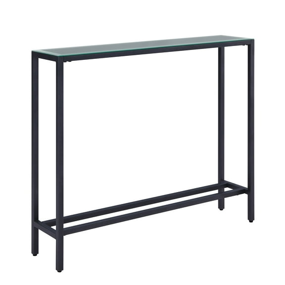 SEI Furniture Darrin 36" Glass Top Console Table in Gray