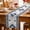 blue, variant on Blue Beige Boho Table Runner, Vintage Ethnic Tribal Southwestern Washable Cotton Linen Table Runners 48 Inches Long, Dresser Scarf Runner for Nightstand/Coffee/End Tables 13''x48''
