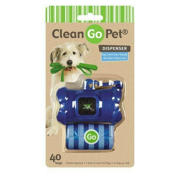 Dog Waste Bag Holders Clip On Bone Shaped Dispenser Choose Color & Pattern 40ct (Blue - Striped)