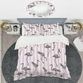 thumbnail image 2 of Designart 'Flamingo on Pink' Mid-Century Modern Duvet Cover Set, 2 of 4