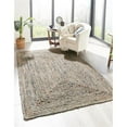 thumbnail image 1 of Unique Loom 3146956 4 x 6 ft. Crossed Braided Chindi Rectangular Rug, Blue, 1 of 1