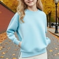 thumbnail image 2 of Ruyang Girls Plain Preppy Sweatshirts Side Pockets Teens Y2K Trendy Sweatshirt Long Sleeve Crewneck Pullover Tops Fall, 2 of 5