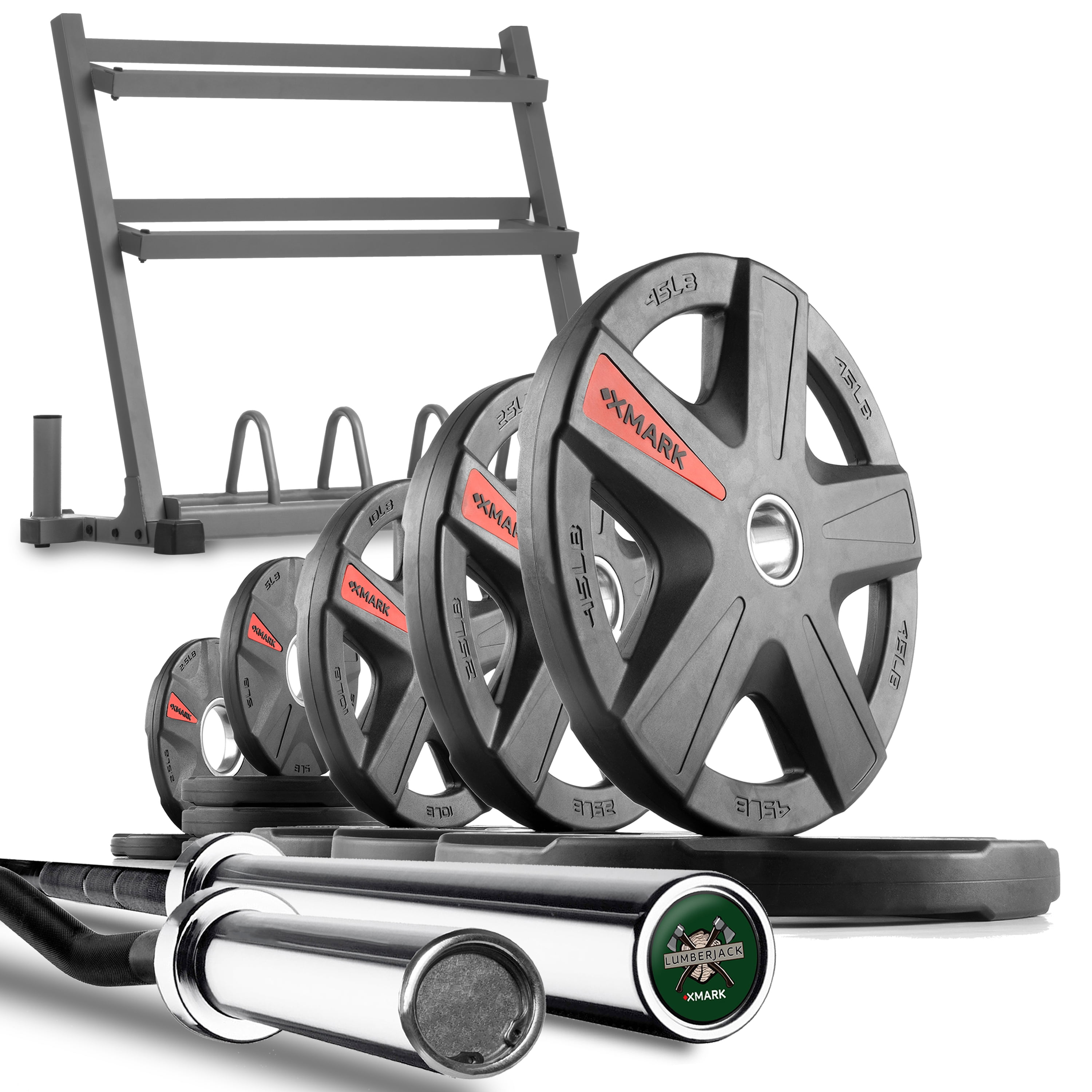 XMark LUMBERJACK POWERRACK, AllinOne Dumbbell, Plate and Bar Storage