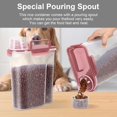 thumbnail image 5 of 5-7Lbs Cat Dog Storage Container, Portable Pet Food Containers with Upgraded Large Spout and Cup, Small Animal Kibble Dispenser for Bird Seed, Oatmeal, Rice, Flour, Brown Sugart-Dark Green, 5 of 15