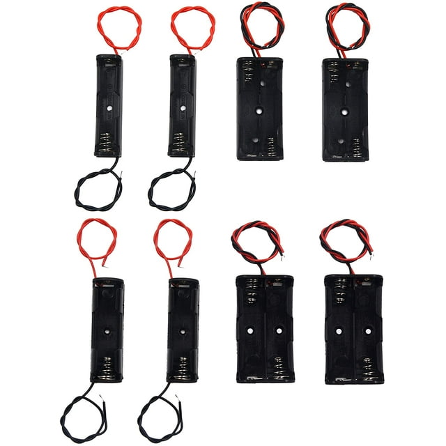 GHSDFBB LAMPVPATH (Lot de 8) Support de Pile Bundle 2 Pcs 1x1.5V Support de Pile AA Simple, 2 Pcs 2x1.5V Support de Pile AA, 2 Pcs 1x1.5V Support de Pile AAA, 2 Pcs 2 AAA avec Fils
