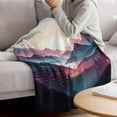 thumbnail image 3 of Farmhouse Mountain Blanket Soft Cozy Warm Throw Blanket for Couch, Plush Fuzzy Flannel Fleece Blankets for Sofa, Country Cabin Nature Sunrise Forest Bed Blankets Lightweight Gifts for Women, 30"x40", 3 of 9