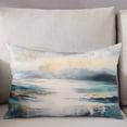 thumbnail image 3 of Abstract Turquoise Gold Throw Pillow Cover 20 x 26 Inch Decorative Pillow Cover Modern Oil Painting Ocean Lumbar Pillowcase Seasonal Rectangle Cushion Case for Couch Sofa Bed Living Room, 3 of 7