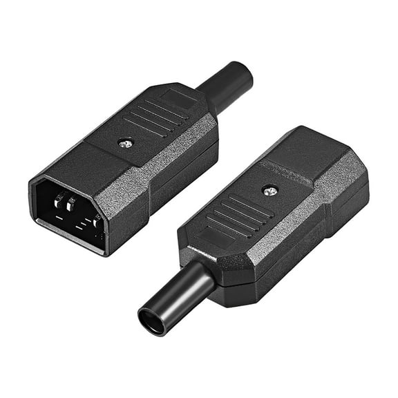 Unique Bargains AC110-250V 10A Male IEC320 C14 Power Socket Adapter Connector 3 Terminals Panel Mount 2 Pcs