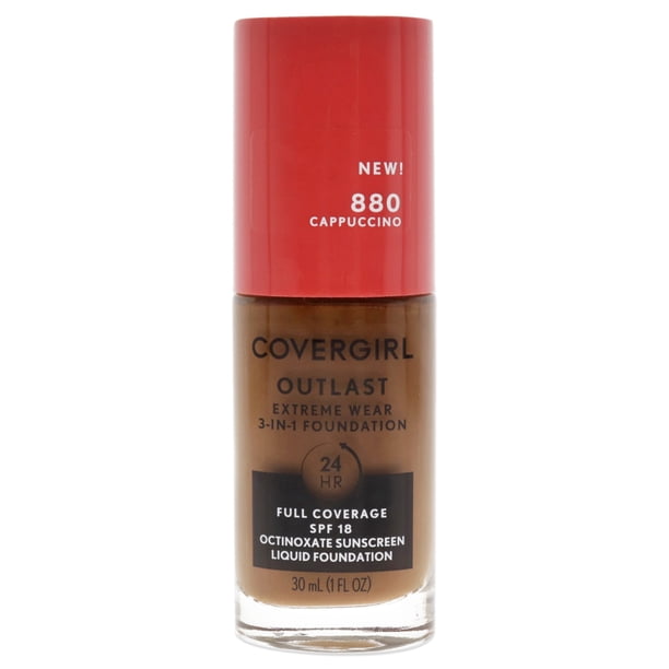 CoverGirl Base Outlast Extreme Wear 24Hr 3-in-1 Foundation SPF 18 - 880 Cappuccino 1 oz Covergirl Base 1 oz